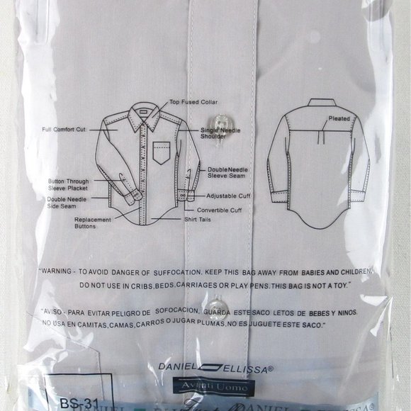 NWT Daniel Ellissa Boy's LS Silver Gray Dress Shirt, Size 20 - Picture 2 of 2